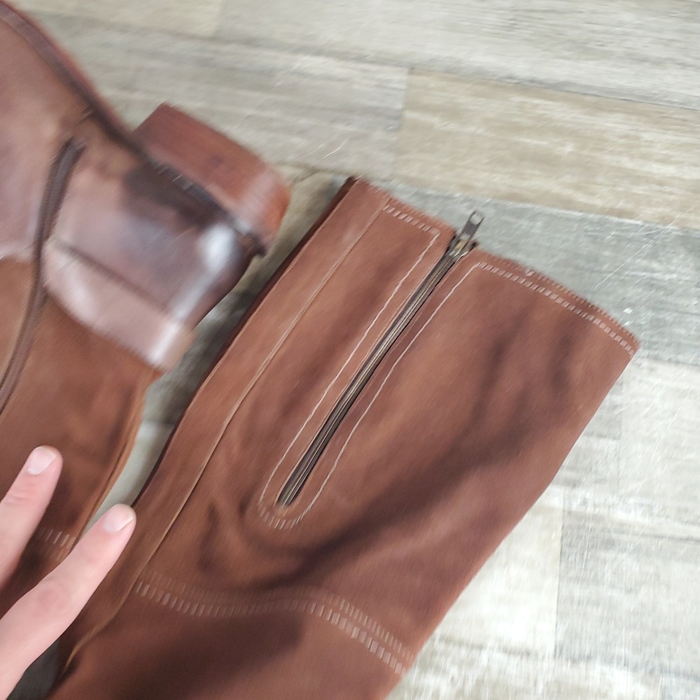 ROAN Charity Womens Knee High Boots Sz 8 Brown Leather Comfort Side Zip - Picture 7 of 16